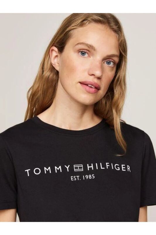 REG CORP LOGO C-NK SS Kadın Siyah T-Shirt - WW0WW40276