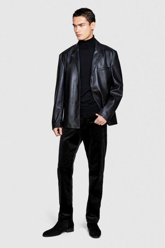 Regular Fit Kadife Pantolon Erkek Siyah T-Shirt - 323A42QJSF041