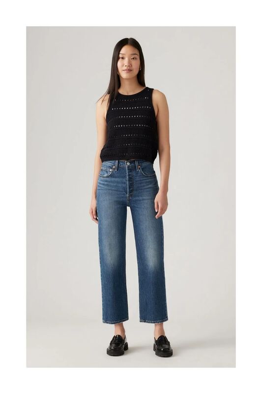 Levi's - RIBCAGE STRAIGHT Kadın Bej Denim Pantolon - A7743