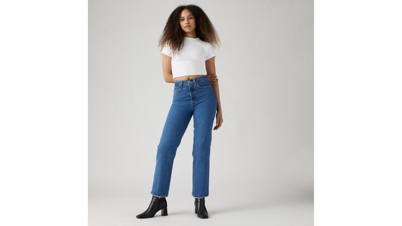 RIBCAGE STRAIGHT TK COOL BLUE POPSICLE 2 Kadın Bej Jean - A7743