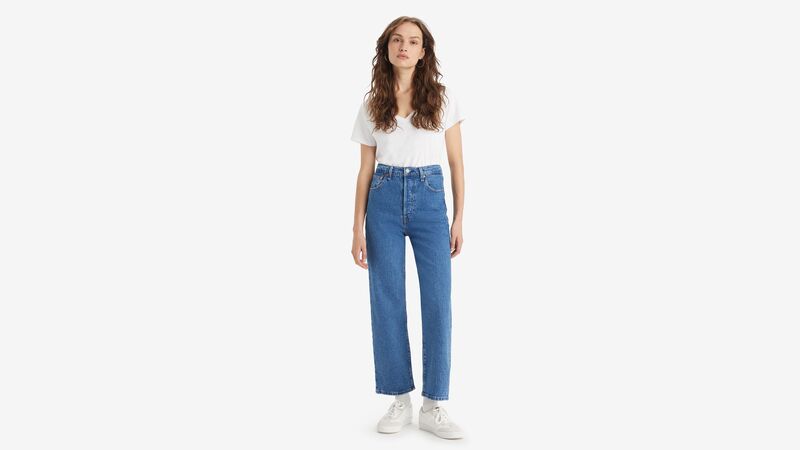 RIBCAGE STRAIGHT TK COOL BLUE POPSICLE 2 Kadın Bej Jean - A7743