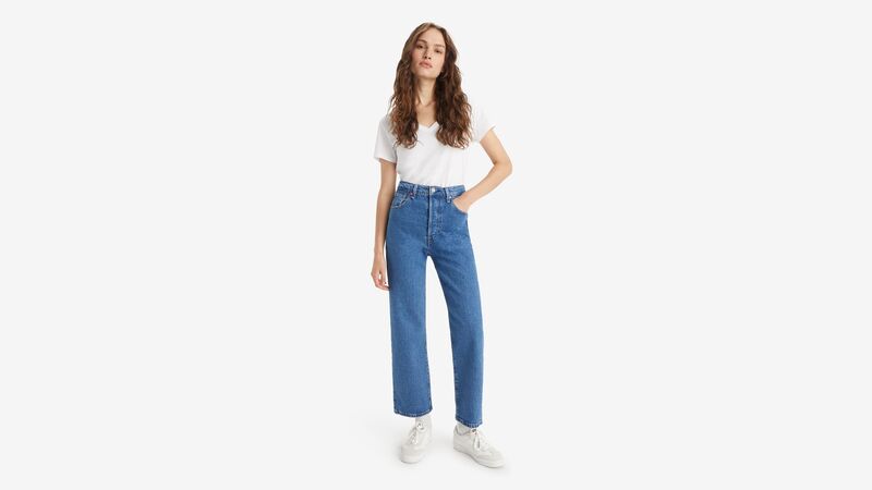 RIBCAGE STRAIGHT TK COOL BLUE POPSICLE 2 Kadın Bej Jean - A7743