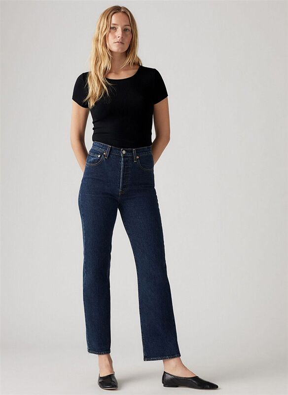 Levi's - RIBCAGE STRAIGHT TK JAZZ POP Kadın Lacivert Denim Pantolon - A7743