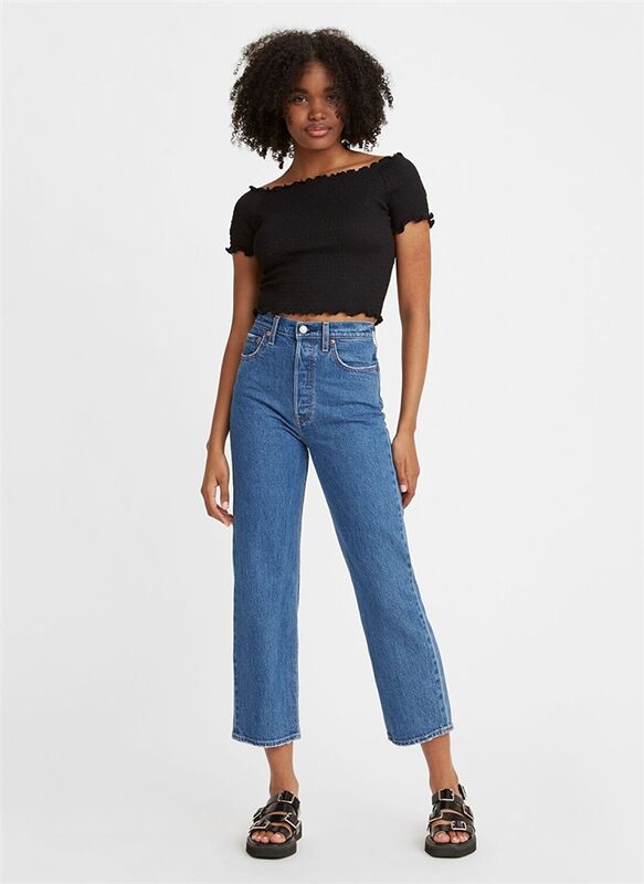 RIBCAGE STRAIGHT TK JAZZ POP Kadın Mavi Denim Pantolon - A7743