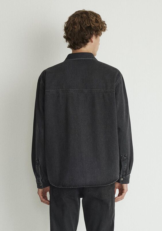 ROSS Erkek Gri Denim Gömlek - M0210031