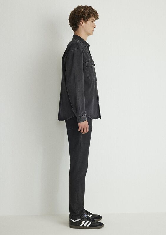 ROSS Erkek Gri Denim Gömlek - M0210031