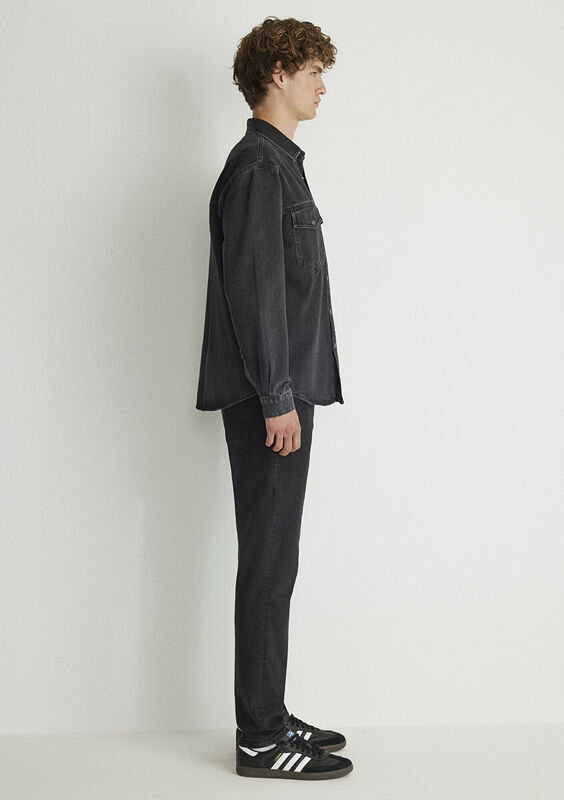 ROSS Erkek Gri Denim Gömlek - M0210031