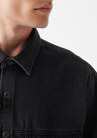 ROSS Erkek Gri Denim Gömlek - M0210031