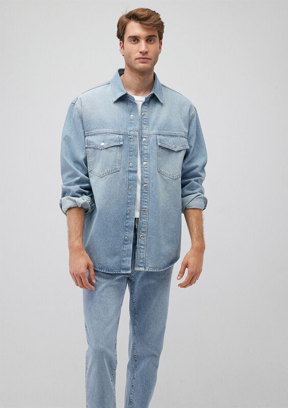 ROSS Erkek Lt 90's denim Denim Gömlek - M0210031