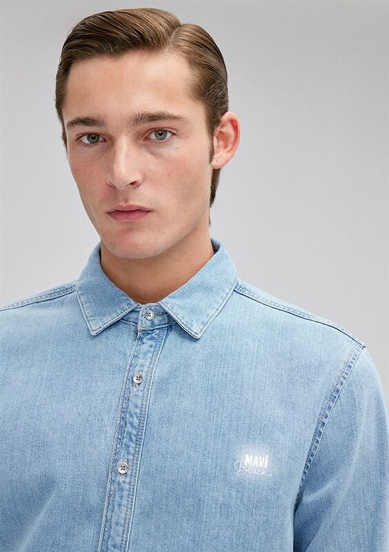 ROY Erkek Mavi Denim Gömlek - M0210496