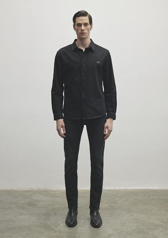 ROY Erkek Siyah Denim Gömlek - M0210496