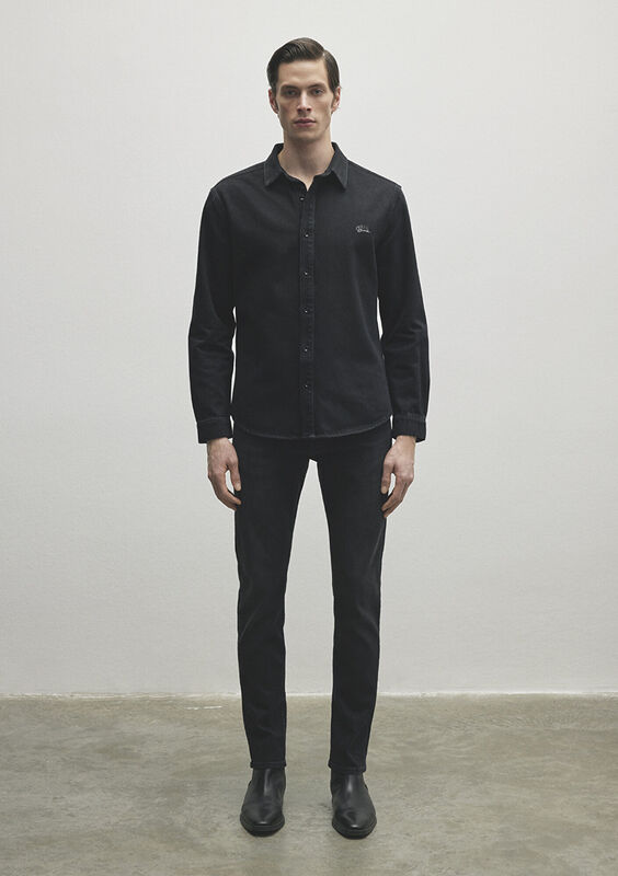 ROY Erkek Siyah Denim Gömlek - M0210496