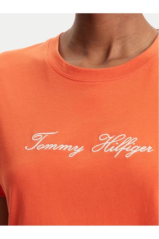 SCRIPT REG C-NK SS T-SHIRT Kadın Turuncu T-Shirt - WW0WW45746