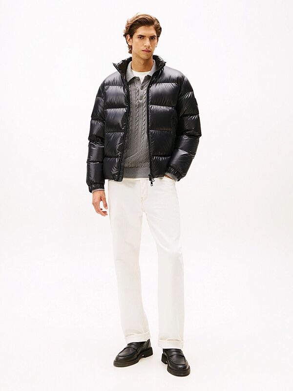 SHINY DOWN STAND PUFFER Erkek Siyah Mont - MW0MW40617