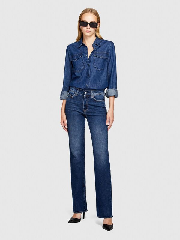 Slim Fit Denim Pantolon Kadın Renkli Pantolon - 323A4BOULE02K