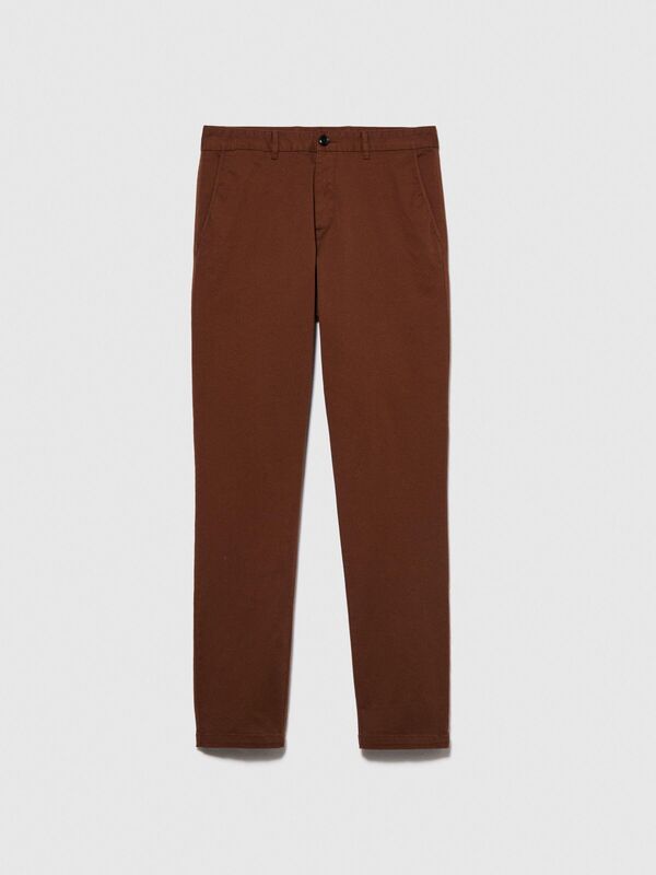 Slim Fit Esnek Chino Pantolon Erkek Kahverengi Pantolon - 323A4AIHSF021
