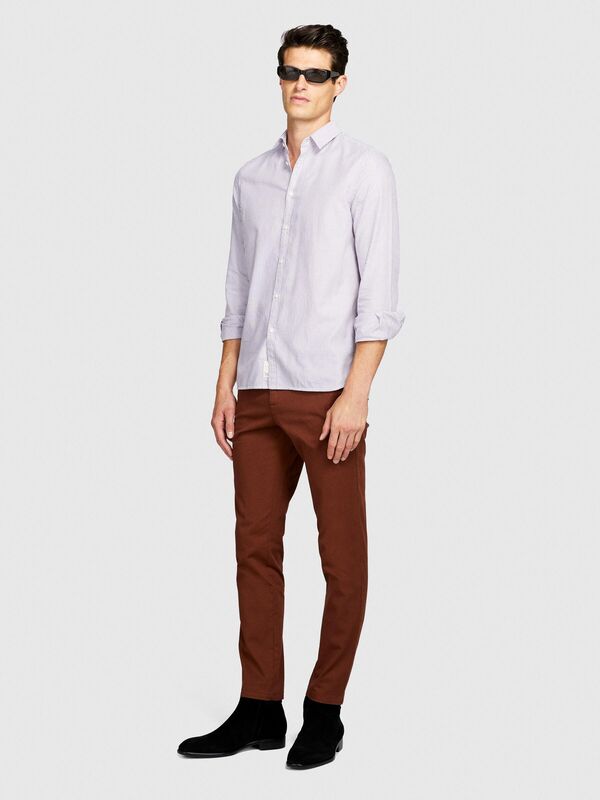 Slim Fit Esnek Chino Pantolon Erkek Kahverengi Pantolon - 323A4AIHSF021