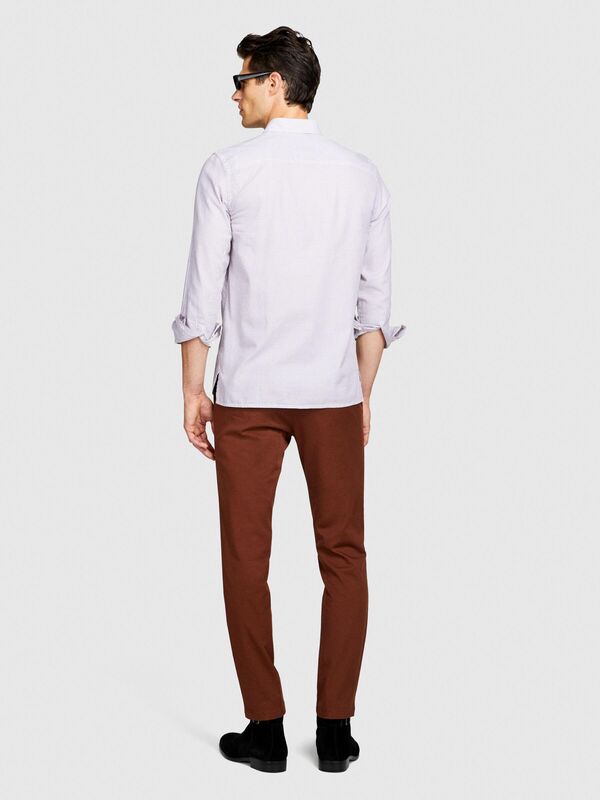 Sisley - Slim Fit Esnek Chino Pantolon Erkek Kahverengi Pantolon - 323A4AIHSF021