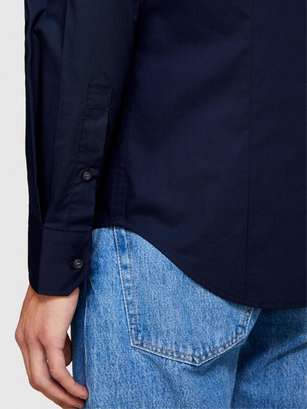 Slim Fit Esnek Koton Gömlek Erkek Lacivert Gömlek - 323A5CNX5QL19 Slim Fit Esnek Koton Gömlek Erkek Lacivert Gömlek - 323A5CNX5QL19