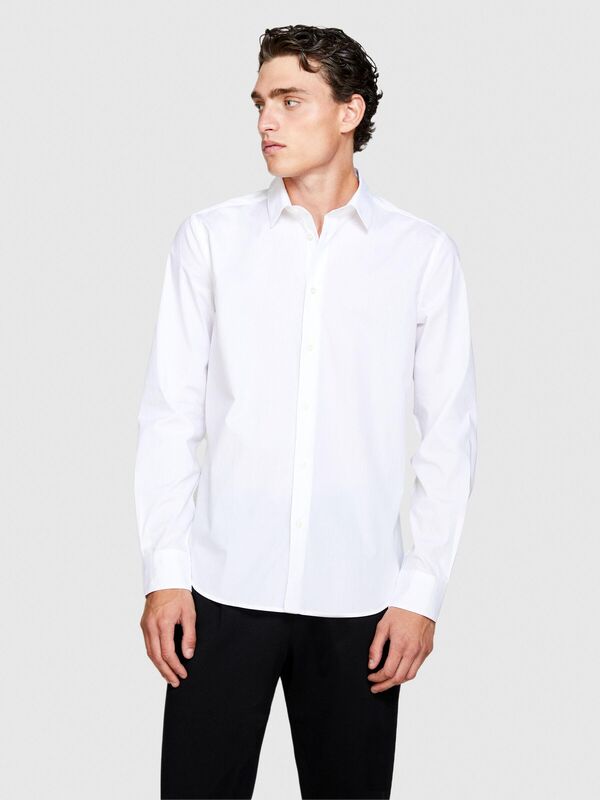 Slim Fit Esnek Koton Gömlek Erkek Beyaz Gömlek - 323A5CNX5QL19