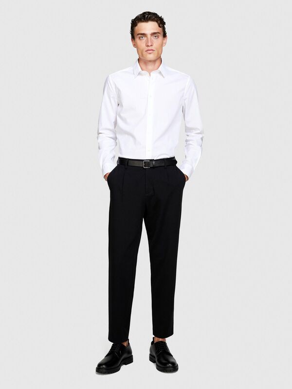 Slim Fit Esnek Koton Gömlek Erkek Beyaz Gömlek - 323A5CNX5QL19