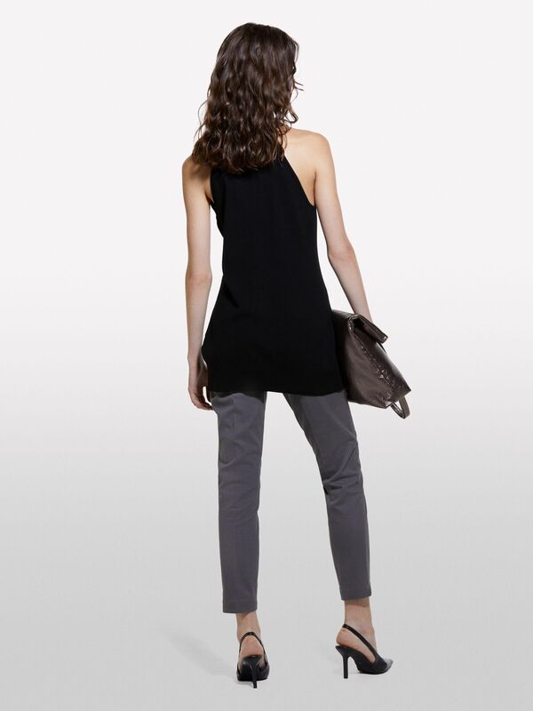 Slim Fit Gabardin Pantolon Kadın Füme Pantolon - 324A4AI655AH6