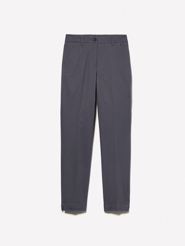Slim Fit Gabardin Pantolon Kadın Füme Pantolon - 324A4AI655AH6