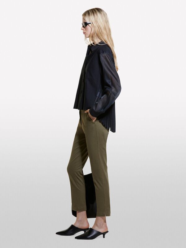 Slim Fit Gabardin Pantolon Kadın Haki Pantolon - 324A4AI655AH6