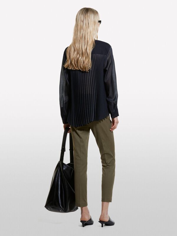 Slim Fit Gabardin Pantolon Kadın Haki Pantolon - 324A4AI655AH6