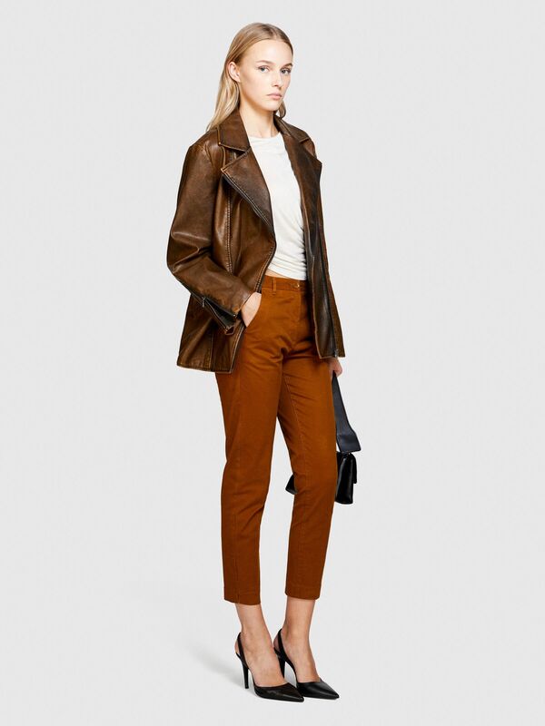 Slim Fit Gabardin Pantolon Kadın Kahverengi Pantolon - 323A4AI655AH6