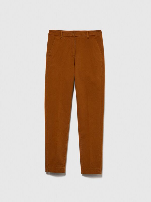 Slim Fit Gabardin Pantolon Kadın Kahverengi Pantolon - 323A4AI655AH6