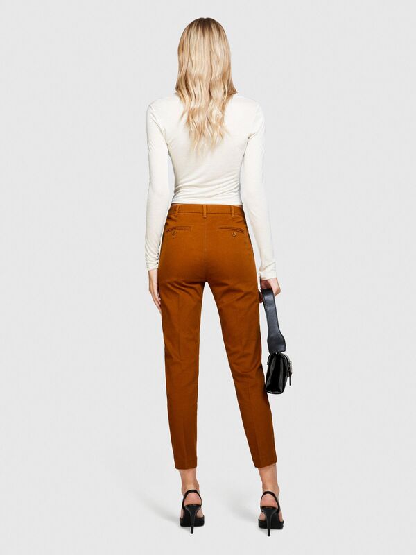 Slim Fit Gabardin Pantolon Kadın Kahverengi Pantolon - 323A4AI655AH6