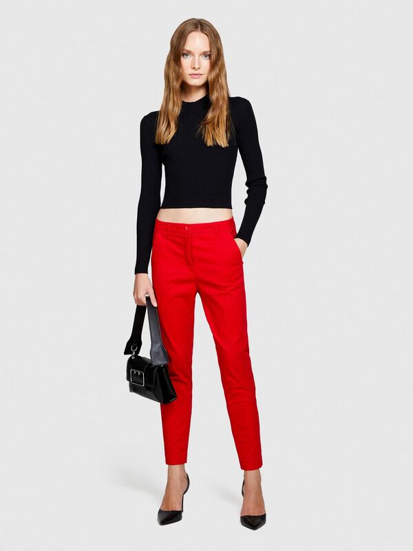 Slim Fit Gabardin Pantolon Kadın Kırmızı Pantolon - 323A4AI655AH6
