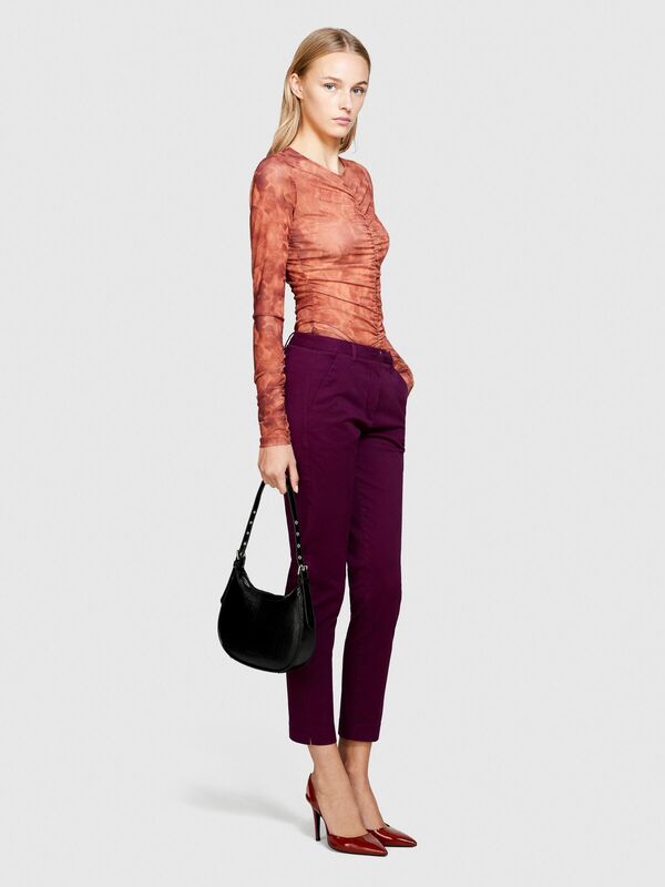 Slim Fit Gabardin Pantolon Kadın Mor Pantolon - 323A4AI655AH6