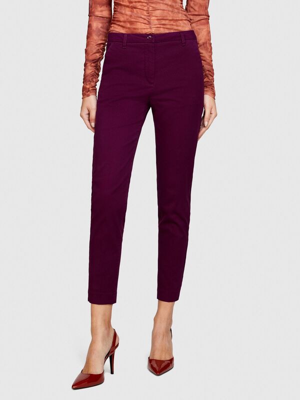 Slim Fit Gabardin Pantolon Kadın Mor Pantolon - 323A4AI655AH6