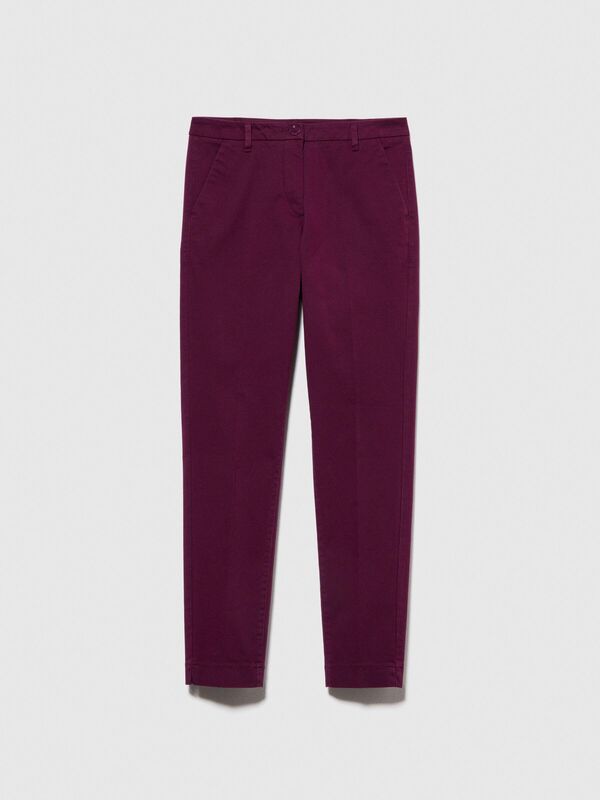 Slim Fit Gabardin Pantolon Kadın Mor Pantolon - 323A4AI655AH6