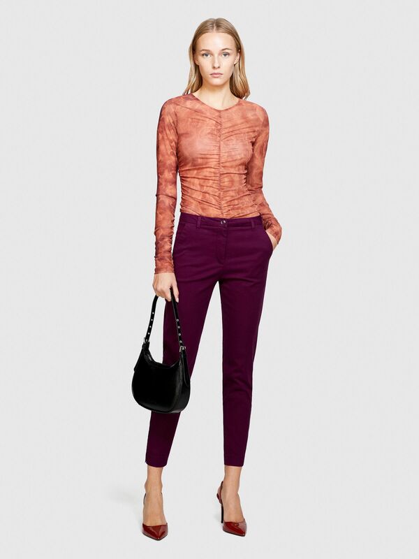 Slim Fit Gabardin Pantolon Kadın Mor Pantolon - 323A4AI655AH6