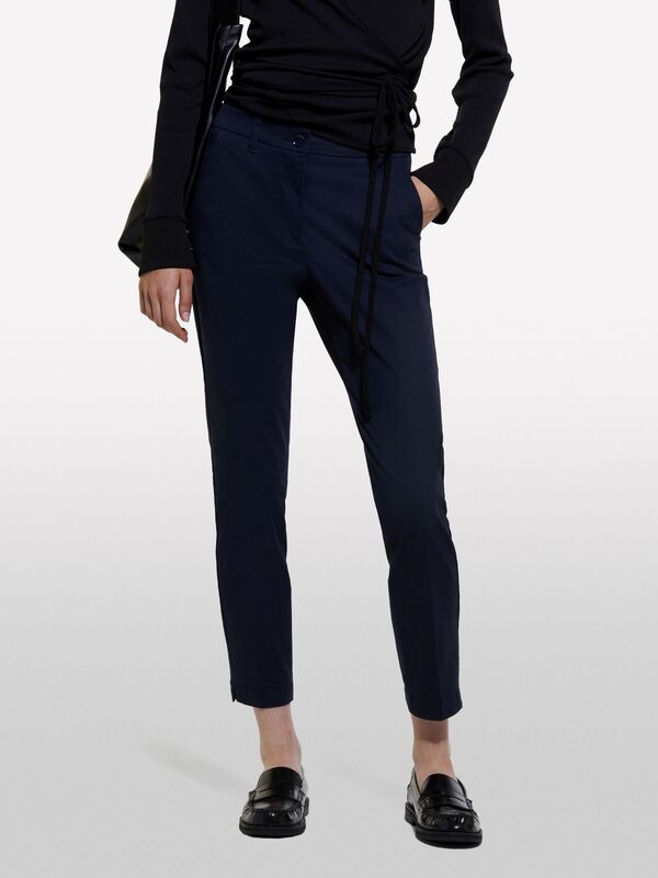 Slim Fit Gabardin Pantolon Kadın Lacivert Pantolon - 324A4AI655AH6