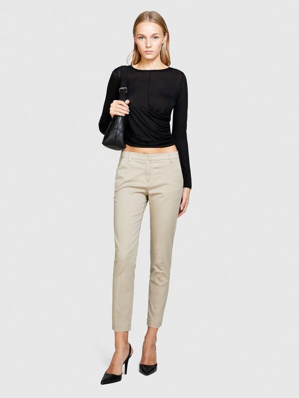 Slim Fit Gabardin Pantolon Kadın Renkli Pantolon - 323A4BYW55AH6