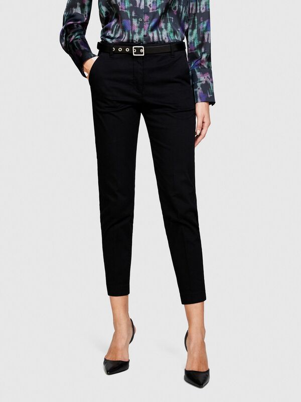 Slim Fit Gabardin Pantolon Kadın Siyah Pantolon - 323A4AI655AH6