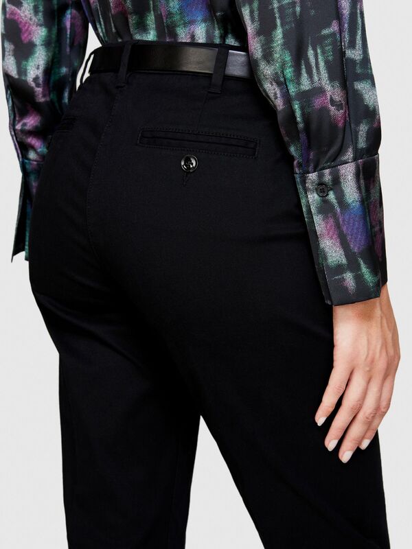 Slim Fit Gabardin Pantolon Kadın Siyah Pantolon - 323A4AI655AH6