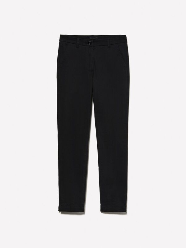 Slim Fit Gabardin Pantolon Kadın Siyah Pantolon - 324A4AI655AH6