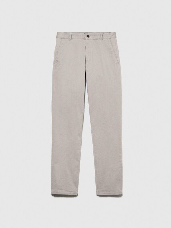 Slim Fit Vintage Efekt Chino Pantolon Erkek Siyah T-Shirt - 323A4DM6SF02Y