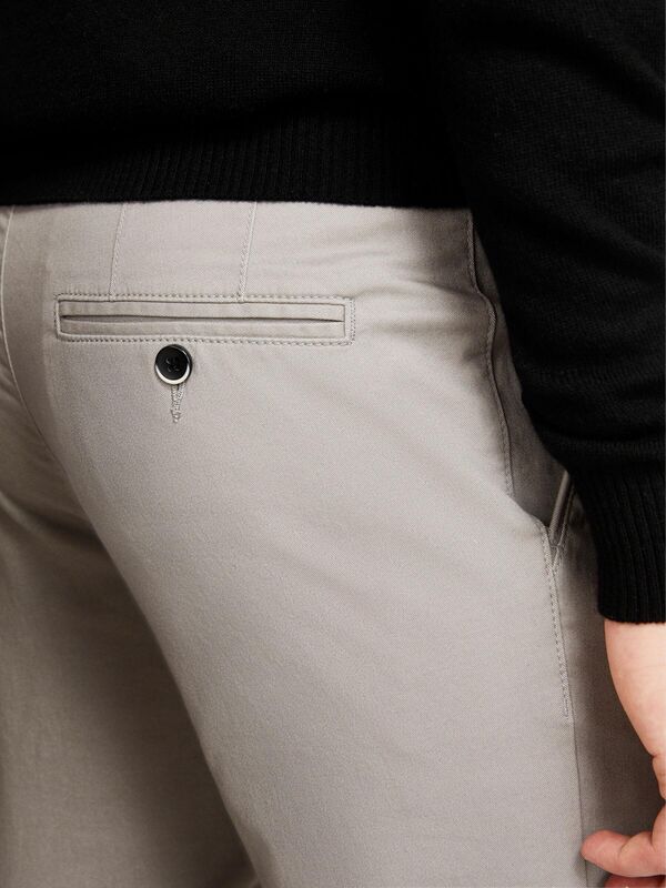 Slim Fit Vintage Efekt Chino Pantolon Erkek Siyah Pantolon - 323A4DM6SF02Y