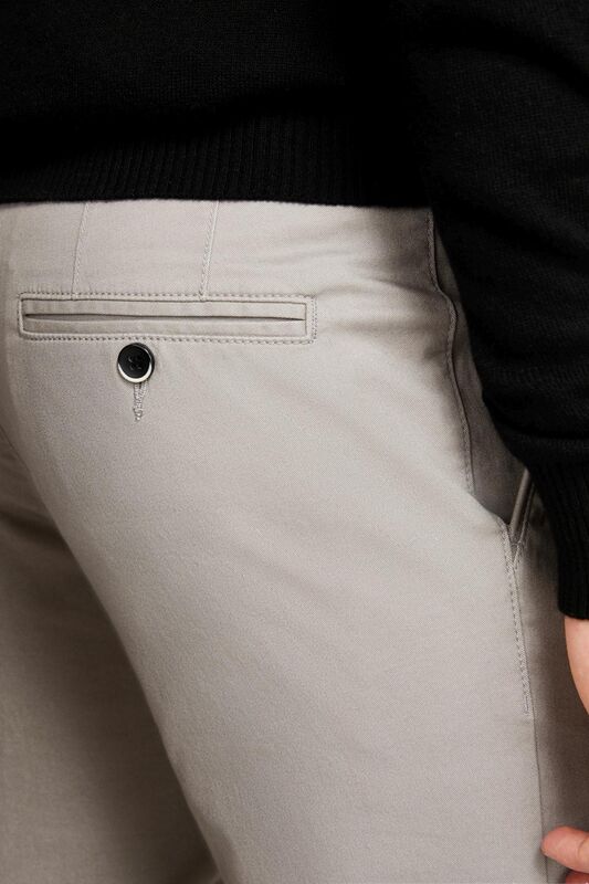 Slim Fit Vintage Efekt Chino Pantolon Erkek Siyah Pantolon - 323A4DM6SF02Y