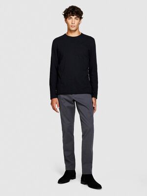 Sisley - Slim Fit Vintage Efekt Chino Pantolon Erkek Sarı T-Shirt - 323A4DM6SF02Y