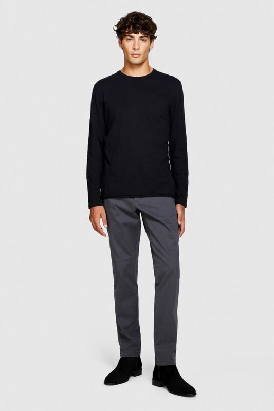 Slim Fit Vintage Efekt Chino Pantolon Erkek Sarı T-Shirt - 323A4DM6SF02Y