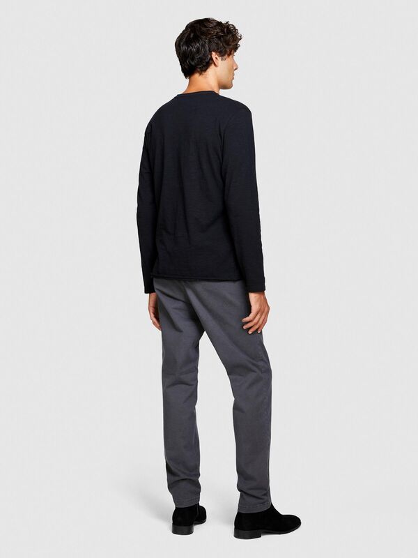 Slim Fit Vintage Efekt Chino Pantolon Erkek Sarı T-Shirt - 323A4DM6SF02Y