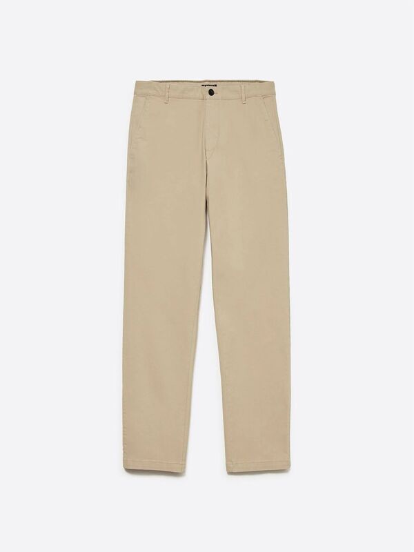 Slim Fit Vintage Efekt Chino Pantolon Erkek Bej Pantolon - 325A4DM6SF02Y