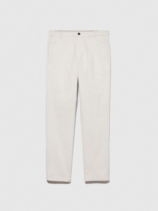 Slim Fit Vintage Efekt Chino Pantolon Erkek Krem Pantolon - 323A4DM6SF02Y